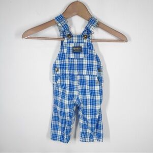 Vintage Osh Kosh B’Gosh Plaid Overalls Size 6-9 Months Cotton Made in USA